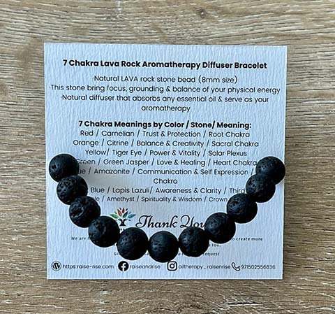 7 Chakra Bracelet Lava Rock Aromatherapy Essential Oil Diffuser - Image 2