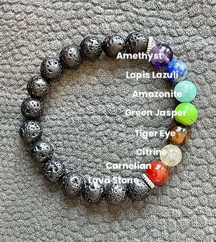 7 Chakra Bracelet Lava Rock Aromatherapy Essential Oil Diffuser - Image 3