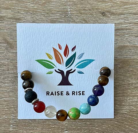 Tiger Eye with 7 Chakra & Lava Rock Aromatherapy Diffuser Bracelet - Image 6