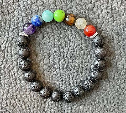 7 Chakra Bracelet Lava Rock Aromatherapy Essential Oil Diffuser - Image 4