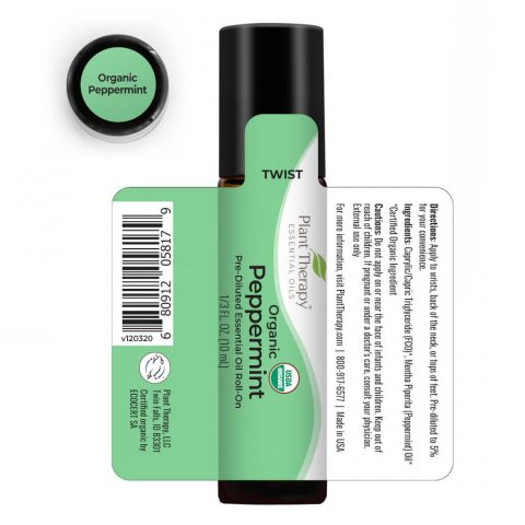 Organic Peppermint Essential Oil Roll on 10ml - Image 3